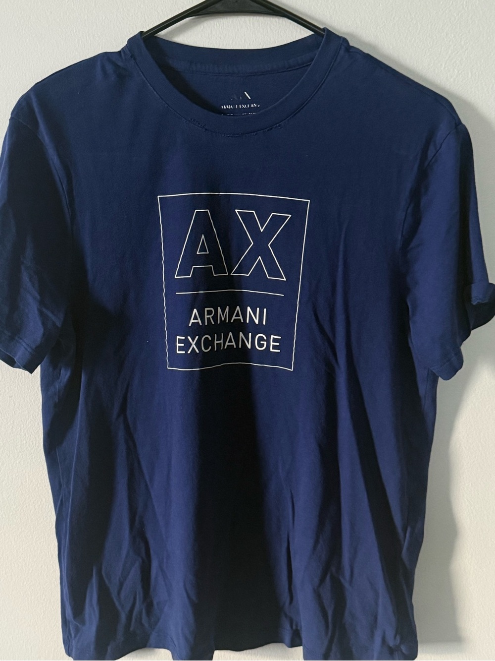 Armani Exchange Navy Graphic AX Logo Tee